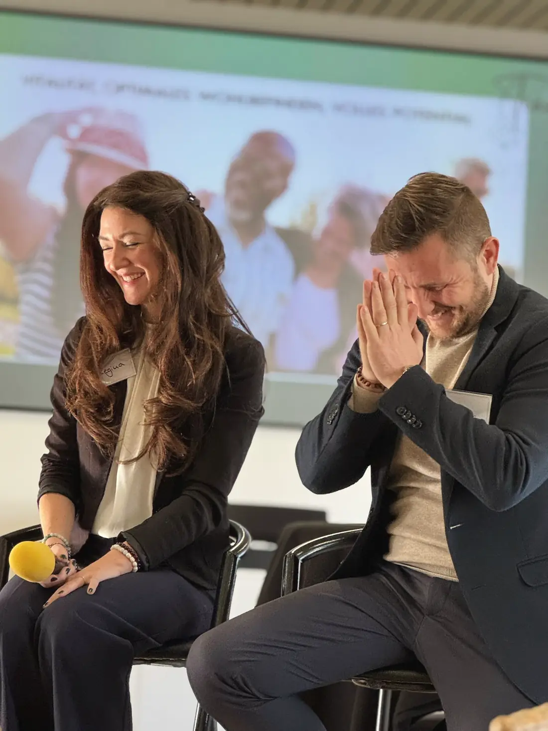 Rigina und Andreas im Gespr&auml;ch w&auml;hrend eines Coachings
