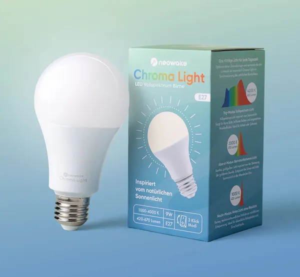 Neowake Vollspektrum Gl&uuml;hbirne Chroma Light