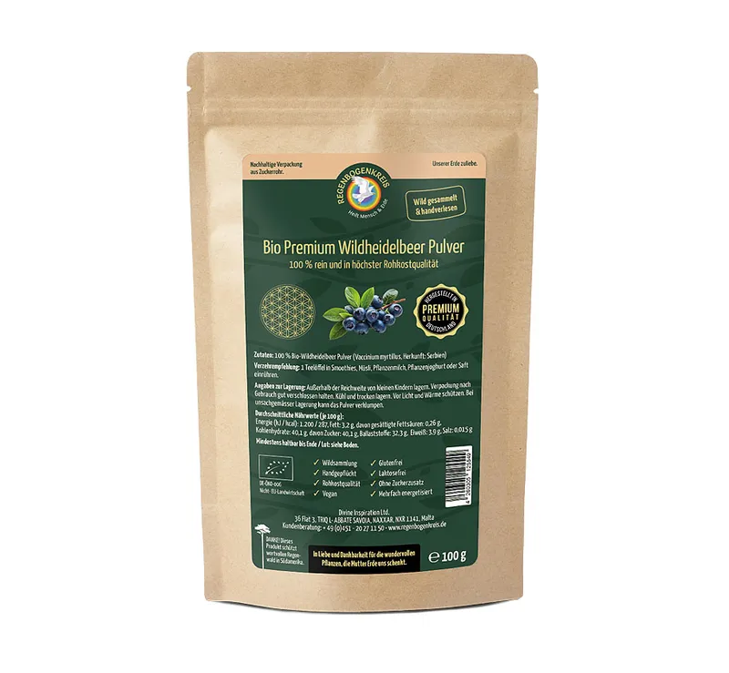 Bio Premium Wildheidelbeer Pulver, 100 g
