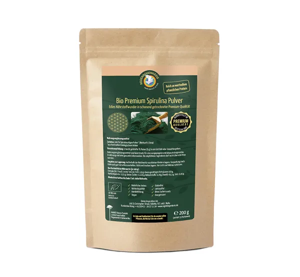 Bio Premium Spirulina Pulver, 200 g