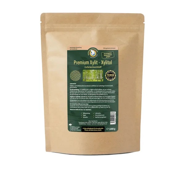 Premium Xylit Birkenzucker aus Finnland, Wildsammlung, 1000 g