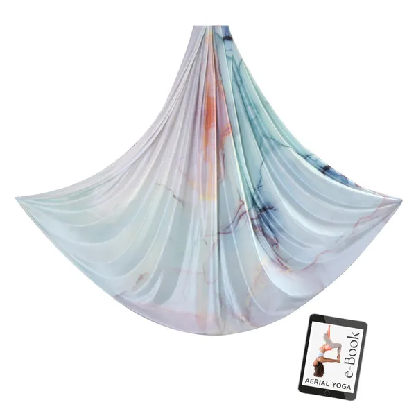AERIAL YOGA TUCH - Aquarell - dehnbar in Breite und Länge - Original Yogatuch, Yoga-Hängematte für Erwachsene und Kinder, inkl. e-Book