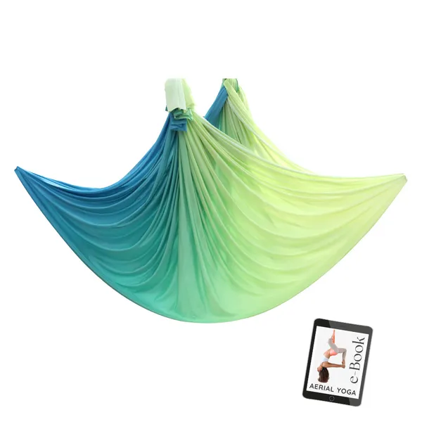 AERIAL YOGA TUCH - Dschungel - dehnbar in Breite und Länge - Original Yogatuch, Yoga-Hängematte für Erwachsene und Kinder, inkl. e-Book