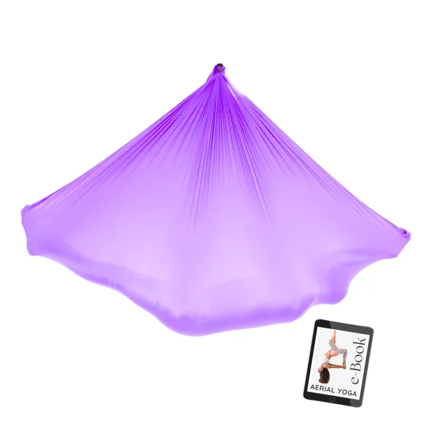 AERIAL YOGA TUCH - Flieder - Original Yogatuch, Yoga-Hängematte für Erwachsene und Kinder, inkl. e-Book