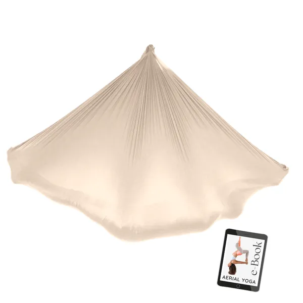 AERIAL YOGA TUCH - Hellgold, Beige - Original Yogatuch, Yoga-Hängematte für Erwachsene und Kinder, inkl. e-Book