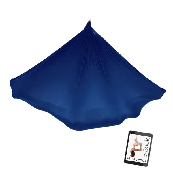 AERIAL YOGA TUCH - Dunkelblau - Original Yogatuch, Yoga-Hängematte für Erwachsene und Kinder, inkl. e-Book