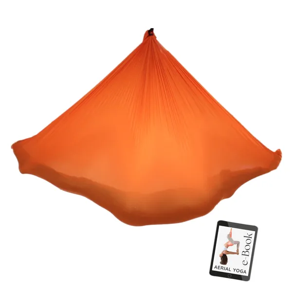 AERIAL YOGA TUCH - Orange - Original Yogatuch, Yoga-Hängematte für Erwachsene und Kinder, inkl. e-Book