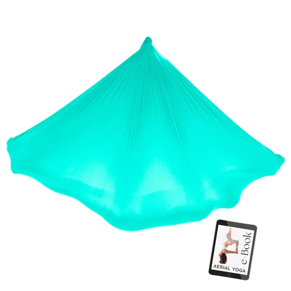 AERIAL YOGA TUCH - Türkis - Original Yogatuch, Yoga-Hängematte für Erwachsene und Kinder, inkl. e-Book